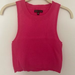 Pink knit crop top